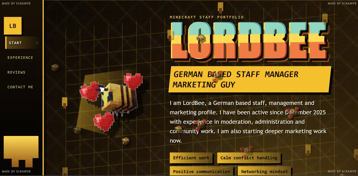 LordBee portfolio preview
